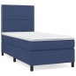 vidaXL Boxspringbett mit Matratze Blau 90x200 cm Stoff vidaXL Boxspringbett mit Matratze Blau 90x200 cm Stoff
