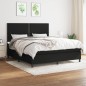 vidaXL Boxspringbett mit Matratze Schwarz 180x200 cm Stoff vidaXL Boxspringbett mit Matratze Schwarz 180x200 cm Stoff