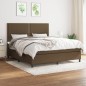 vidaXL Boxspringbett mit Matratze Dunkelbraun 160x200 cm Stoff vidaXL Boxspringbett mit Matratze Dunkelbraun 160x200 cm Stoff