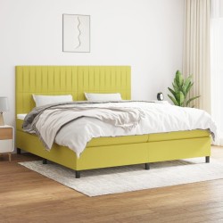 vidaXL Boxspringbett mit Matratze Grün 200x200 cm Stoff