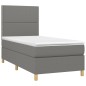 vidaXL Boxspringbett mit Matratze Dunkelgrau 90x200 cm Stoff vidaXL Boxspringbett mit Matratze Dunkelgrau 90x200 cm Stoff