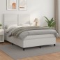 vidaXL Boxspringbett mit Matratze Weiß 140x190 cm Kunstleder vidaXL Boxspringbett mit Matratze Weiß 140x190 cm Kunstleder