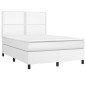vidaXL Boxspringbett mit Matratze Weiß 140x190 cm Kunstleder vidaXL Boxspringbett mit Matratze Weiß 140x190 cm Kunstleder