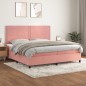 vidaXL Boxspringbett mit Matratze Rosa 200x200 cm Samt vidaXL Boxspringbett mit Matratze Rosa 200x200 cm Samt