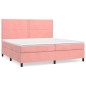vidaXL Boxspringbett mit Matratze Rosa 200x200 cm Samt vidaXL Boxspringbett mit Matratze Rosa 200x200 cm Samt