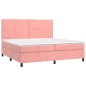 vidaXL Boxspringbett mit Matratze Rosa 200x200 cm Samt vidaXL Boxspringbett mit Matratze Rosa 200x200 cm Samt