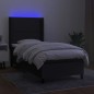 vidaXL Boxspringbett mit Matratze & LED Schwarz 90x200 cm Stoff vidaXL Boxspringbett mit Matratze & LED Schwarz 90x200 cm Stoff