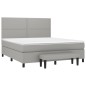 vidaXL Boxspringbett mit Matratze Hellgrau 180x200 cm Stoff vidaXL Boxspringbett mit Matratze Hellgrau 180x200 cm Stoff