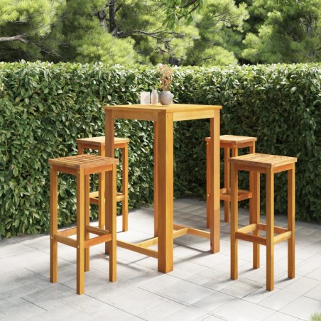 vidaXL 5-tlg. Gartenbar-Set Massivholz Akazie