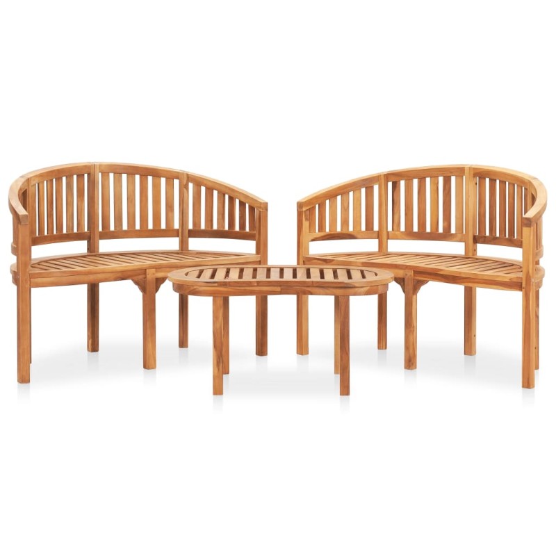 3-tlg. Garten-Lounge-Set Massivholz Teak 3-tlg. Garten-Lounge-Set Massivholz Teak