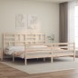 vidaXL Massivholzbett mit Kopfteil vidaXL Massivholzbett mit Kopfteil