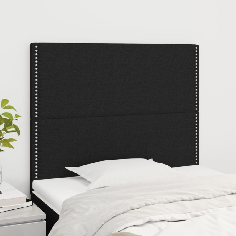 vidaXL Kopfteile 2 Stk. Schwarz 100x5x78/88 cm Stoff