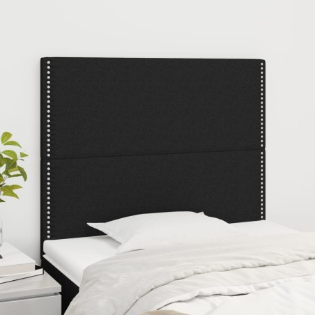 vidaXL Kopfteile 2 Stk. Schwarz 100x5x78/88 cm Stoff
