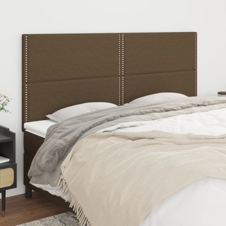 vidaXL Kopfteile 4 Stk. Dunkelbraun 90x5x78/88 cm Stoff