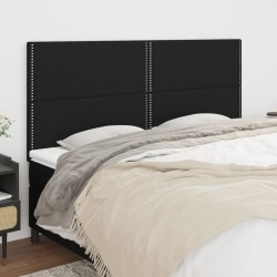 vidaXL Kopfteile 4 Stk. Schwarz 100x5x78/88 cm Stoff