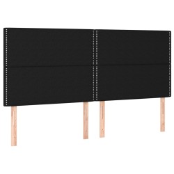 vidaXL Kopfteile 4 Stk. Schwarz 100x5x78/88 cm Stoff