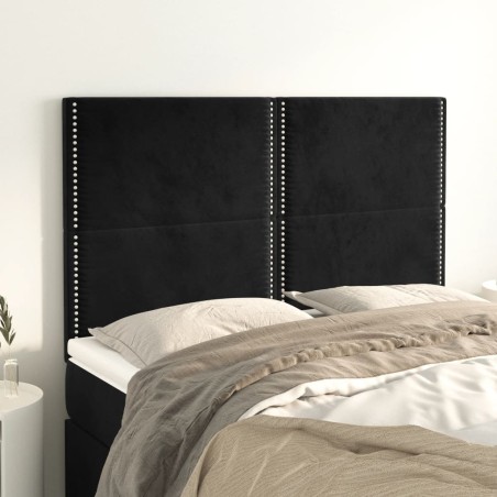 vidaXL Kopfteile 4 Stk. Schwarz 72x5x78/88 cm Samt