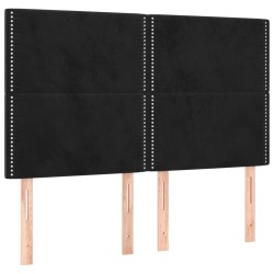 vidaXL Kopfteile 4 Stk. Schwarz 72x5x78/88 cm Samt