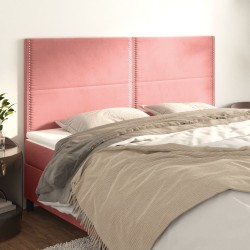 vidaXL Kopfteile 4 Stk. Rosa 100x5x78/88 cm Samt