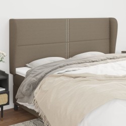 vidaXL Kopfteil mit Ohren Taupe 163x23x118/128 cm Stoff