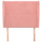vidaXL Kopfteil mit Ohren Rosa 83x23x118/128 cm Samt