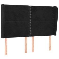 vidaXL Kopfteil mit Ohren Schwarz 147x23x118/128 cm Samt
