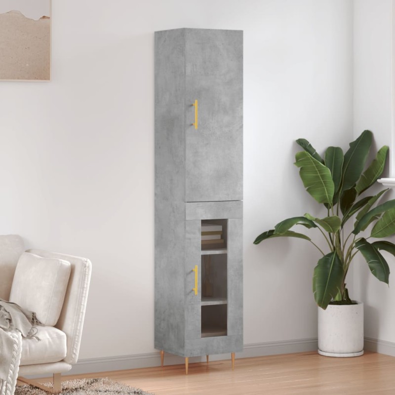Highboard Betongrau 34,5x34x180 cm Holzwerkstoff Highboard Betongrau 34,5x34x180 cm Holzwerkstoff