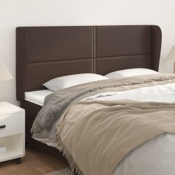 vidaXL Kopfteil mit Ohren Braun 183x23x118/128 cm Kunstleder