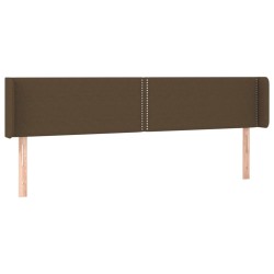 vidaXL Kopfteil mit Ohren Dunkelbraun 183x16x78/88 cm Stoff