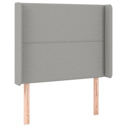 vidaXL Kopfteil mit Ohren Hellgrau 83x16x118/128 cm Stoff