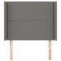 vidaXL Kopfteil mit Ohren Dunkelgrau 93x16x118/128 cm Stoff