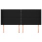 vidaXL Kopfteil mit Ohren Schwarz 183x16x118/128 cm Stoff