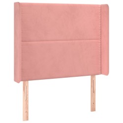 vidaXL Kopfteil mit Ohren Rosa 83x16x118/128 cm Samt