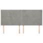 vidaXL Kopfteil mit Ohren Hellgrau 163x16x118/128 cm Samt