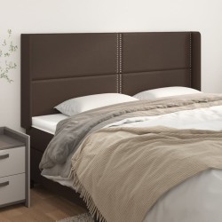 vidaXL Kopfteil mit Ohren Braun 183x16x118/128 cm Kunstleder