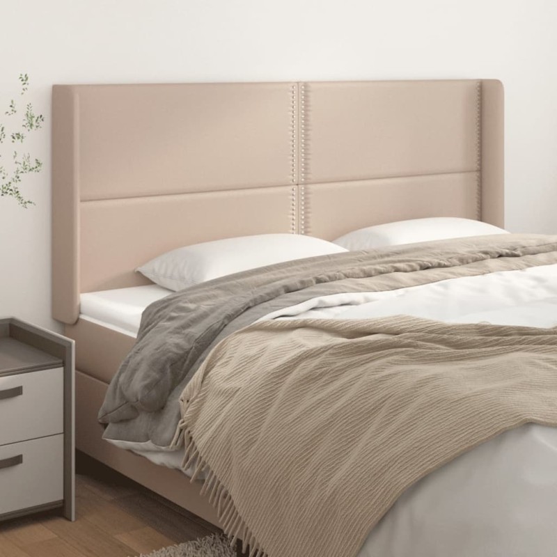 vidaXL Kopfteil mit Ohren Cappuccino-Braun 203x16x118/128cm Kunstleder vidaXL Kopfteil mit Ohren Cappuccino-Braun 203x16x118/128cm Kunstleder
