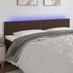 vidaXL LED Kopfteil Braun 180x5x78/88 cm Kunstleder