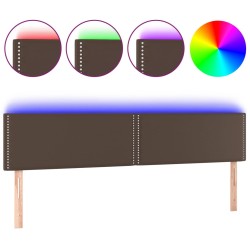 vidaXL LED Kopfteil Braun 180x5x78/88 cm Kunstleder
