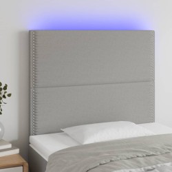 vidaXL LED Kopfteil Hellgrau 80x5x118/128 cm Stoff