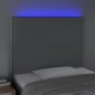 vidaXL LED Kopfteil Hellgrau 90x5x118/128 cm Stoff