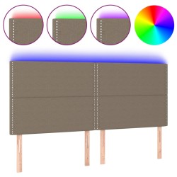 vidaXL LED Kopfteil Taupe 180x5x118/128 cm Stoff
