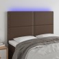 vidaXL LED Kopfteil Braun 144x5x118/128 cm Kunstleder