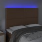 vidaXL LED Kopfteil Braun 144x5x118/128 cm Kunstleder