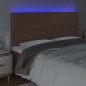 vidaXL LED Kopfteil Braun 180x5x118/128 cm Kunstleder