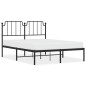 vidaXL Bettgestell mit Kopfteil Metall Schwarz 135x190 cm vidaXL Bettgestell mit Kopfteil Metall Schwarz 135x190 cm