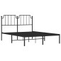 vidaXL Bettgestell mit Kopfteil Metall Schwarz 135x190 cm vidaXL Bettgestell mit Kopfteil Metall Schwarz 135x190 cm