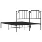 vidaXL Bettgestell mit Kopfteil Metall Schwarz 135x190 cm vidaXL Bettgestell mit Kopfteil Metall Schwarz 135x190 cm