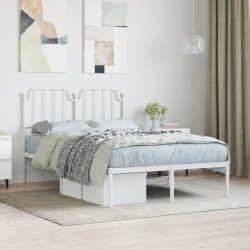 vidaXL Bettgestell mit Kopfteil Metall Weiß 120x200 cm