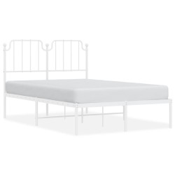 vidaXL Bettgestell mit Kopfteil Metall Weiß 120x200 cm
