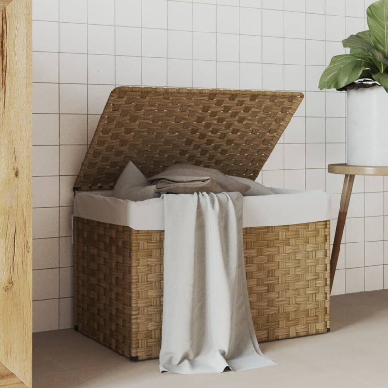 vidaXL Wäschekorb mit Deckel 55,5x35x34 cm Poly Rattan vidaXL Wäschekorb mit Deckel 55,5x35x34 cm Poly Rattan